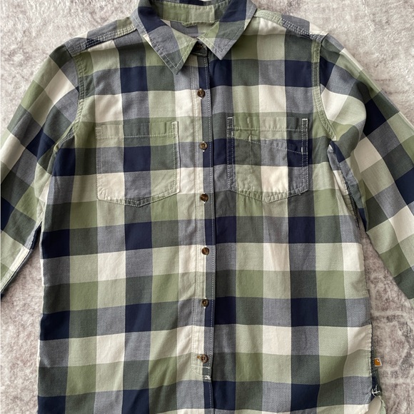Carhartt Women’s Plaid Button Front Long Sleeve Shirt Roll Tab Sleeves Medium - Picture 2 of 11